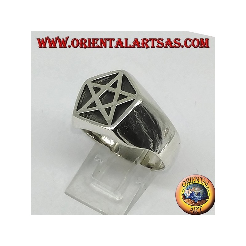 Anillo de plata, sello pentáculo en el Pentágono