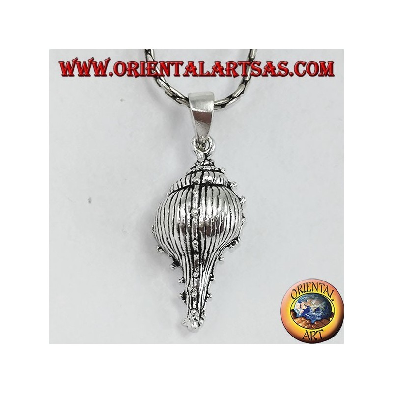 Pendentif en argent, coquille le tofa symbole de la fertilité