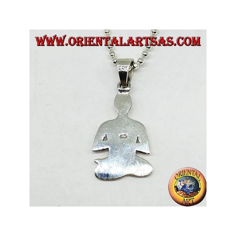 Pendentif en argent, méditation en posture de Sukhasana