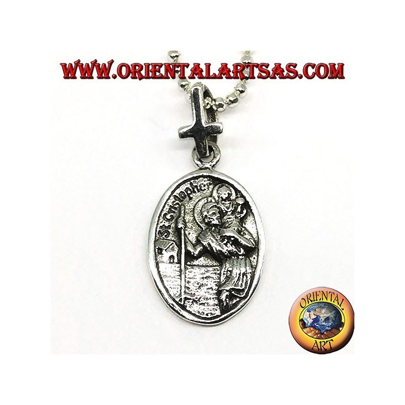 Pendentif en argent Santa Teresa et Saint Christopher