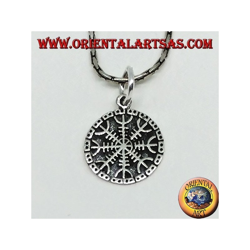 Silver pendant vegvisir (small) aegishjalmur