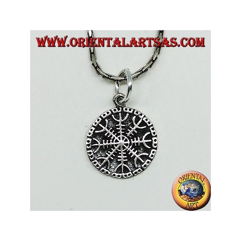 Silberanhänger vegvisir (klein) aegishjalmur