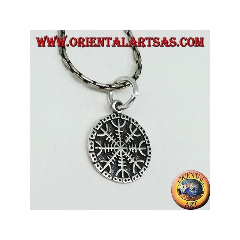 Colgante de plata vegvisir (pequeño) aegishjalmur