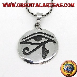 Pendant in silver, Eye of Horus (eye of Rha) inlaid