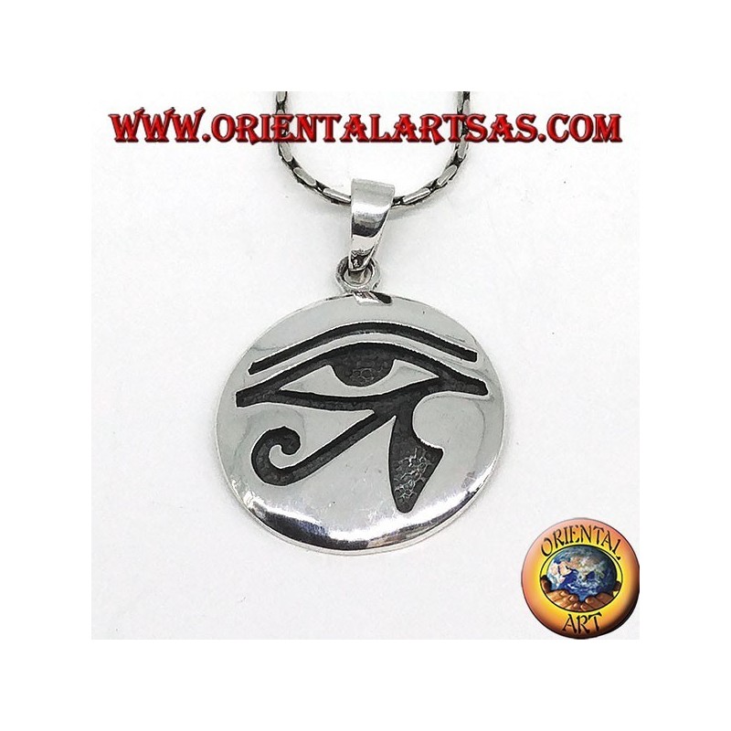 Colgante en plata, Ojo de Horus (ojo de Rha) con incrustaciones
