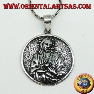 Pendant in silver Sacred Heart of Jesus