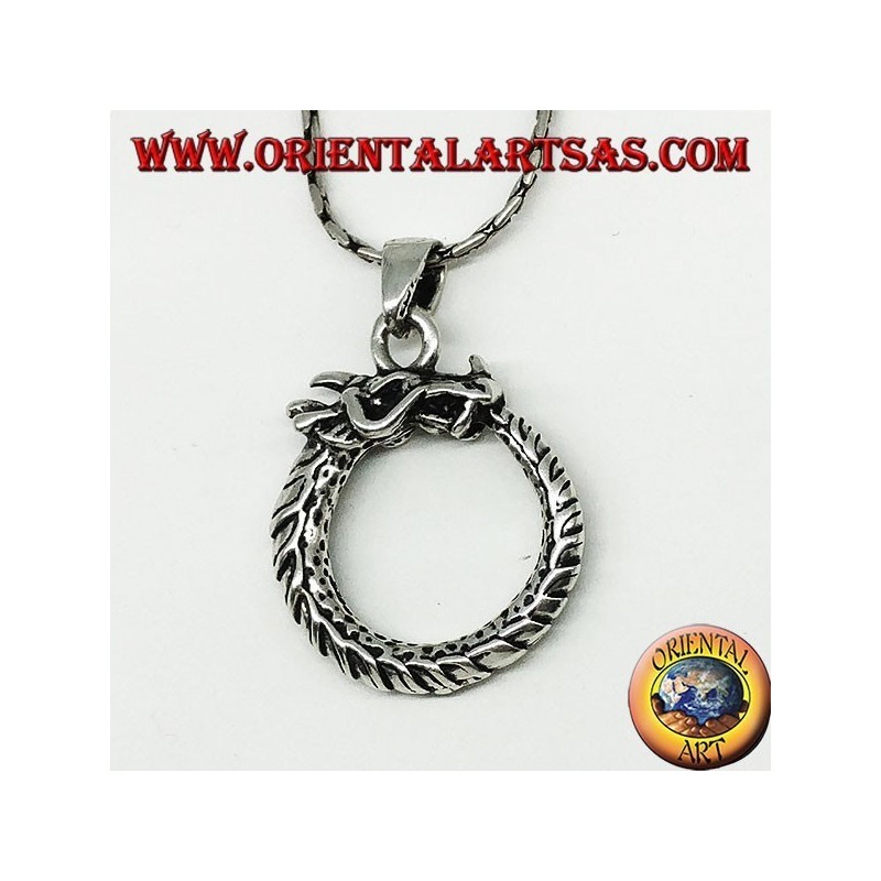 Silberanhänger, Drache Uroboro ouroboros