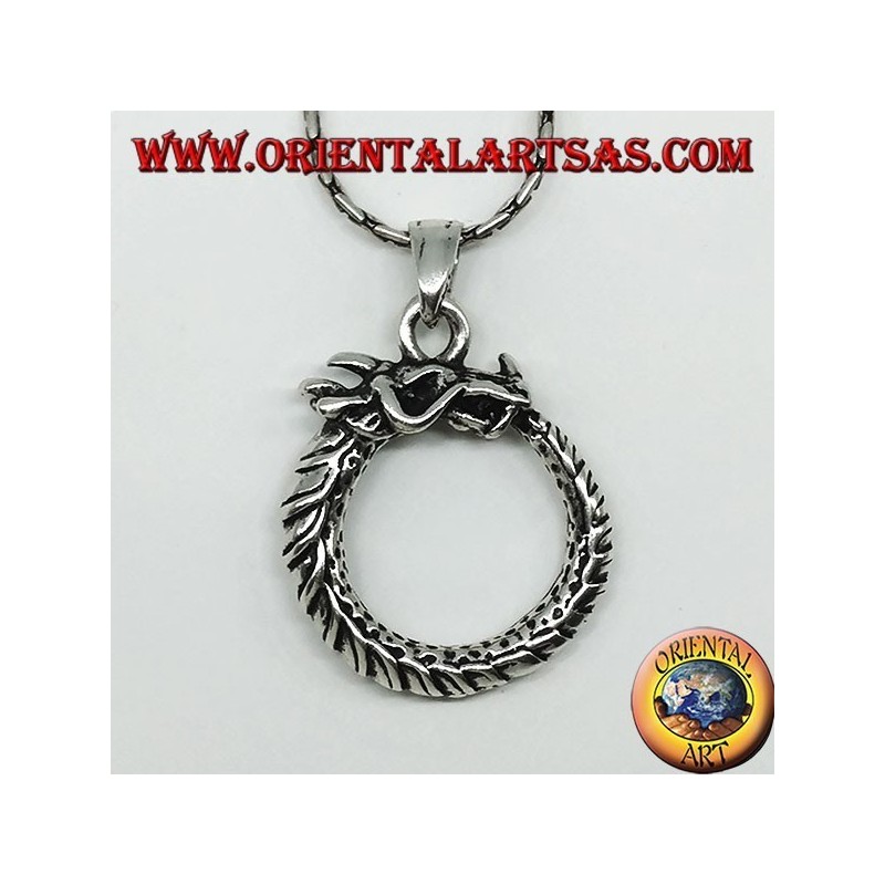 Colgante de plata, dragón uroboro ouroboros