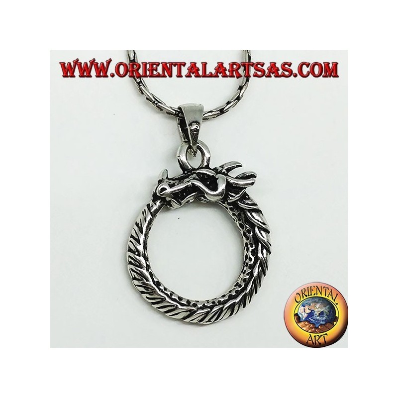 Colgante de plata, dragón uroboro ouroboros