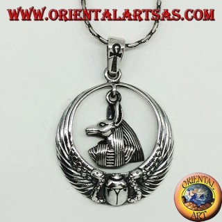 Colgante de plata, guía anubis de las almas.