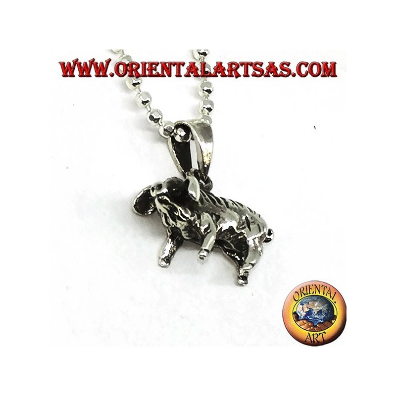 Pendentif en argent, sanglier ou cochon