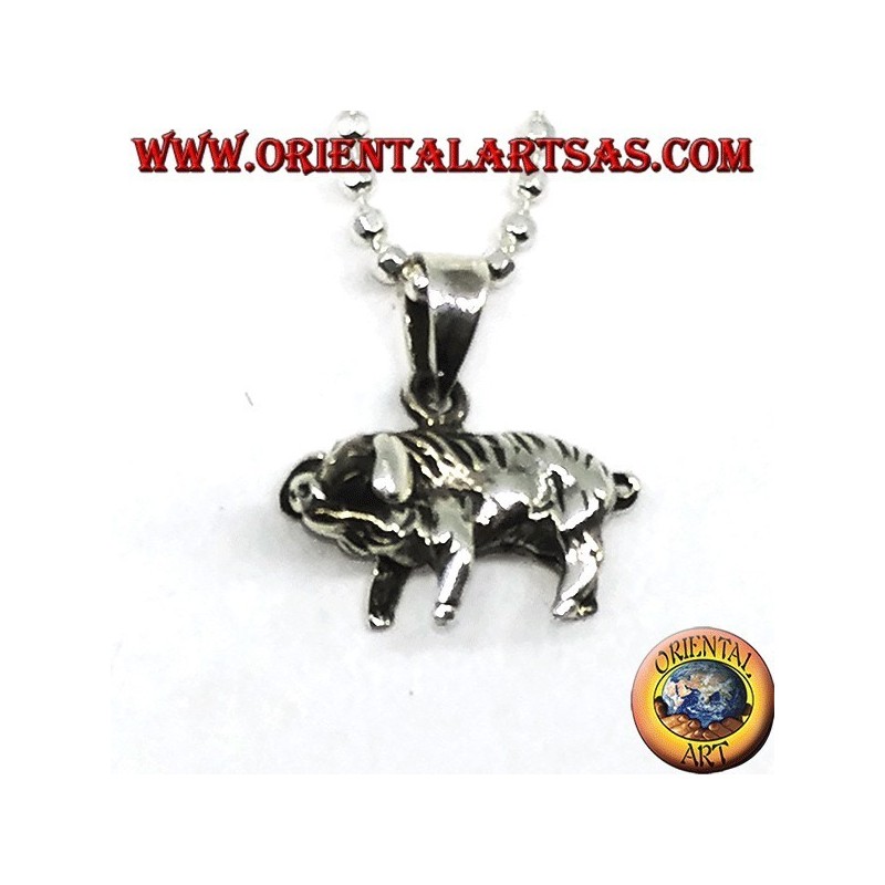 Pendentif en argent, sanglier ou cochon