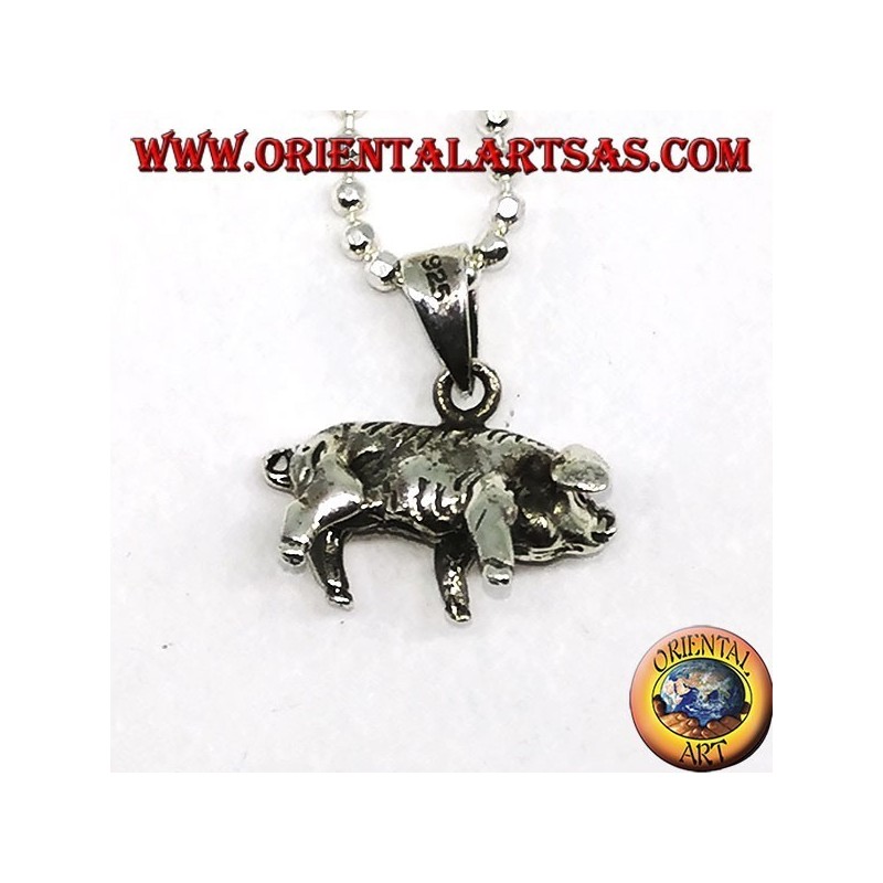Pendentif en argent, sanglier ou cochon