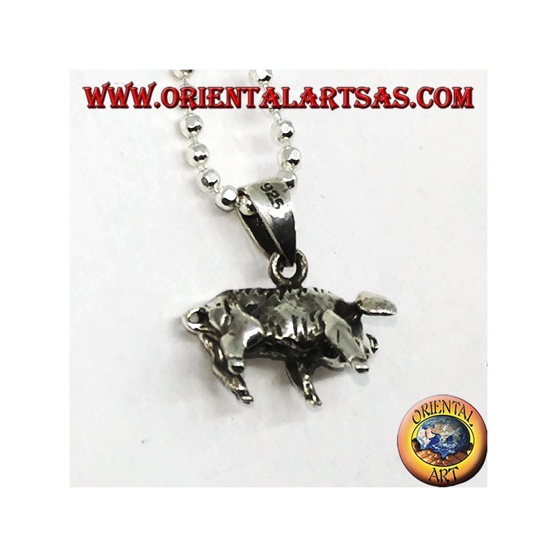 Pendentif en argent, sanglier ou cochon