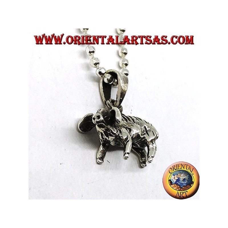 Pendentif en argent, sanglier ou cochon