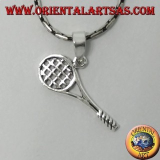 Silver pendant, tennis racket