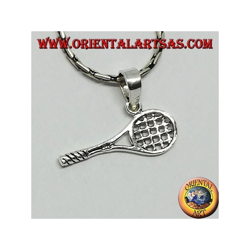 Pendentif en argent, raquette de tennis