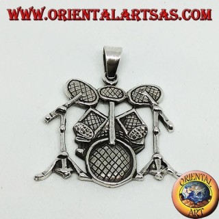 Pendentif en argent Batterie (instrument de musique)
