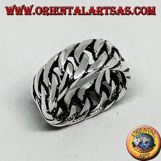 Bague en argent, chaîne rigide