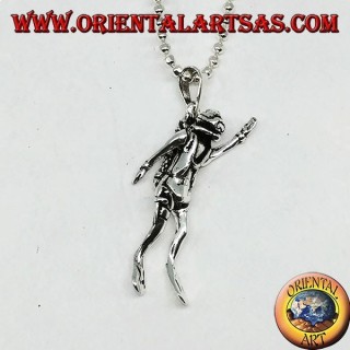 Diver's mobile silver pendant