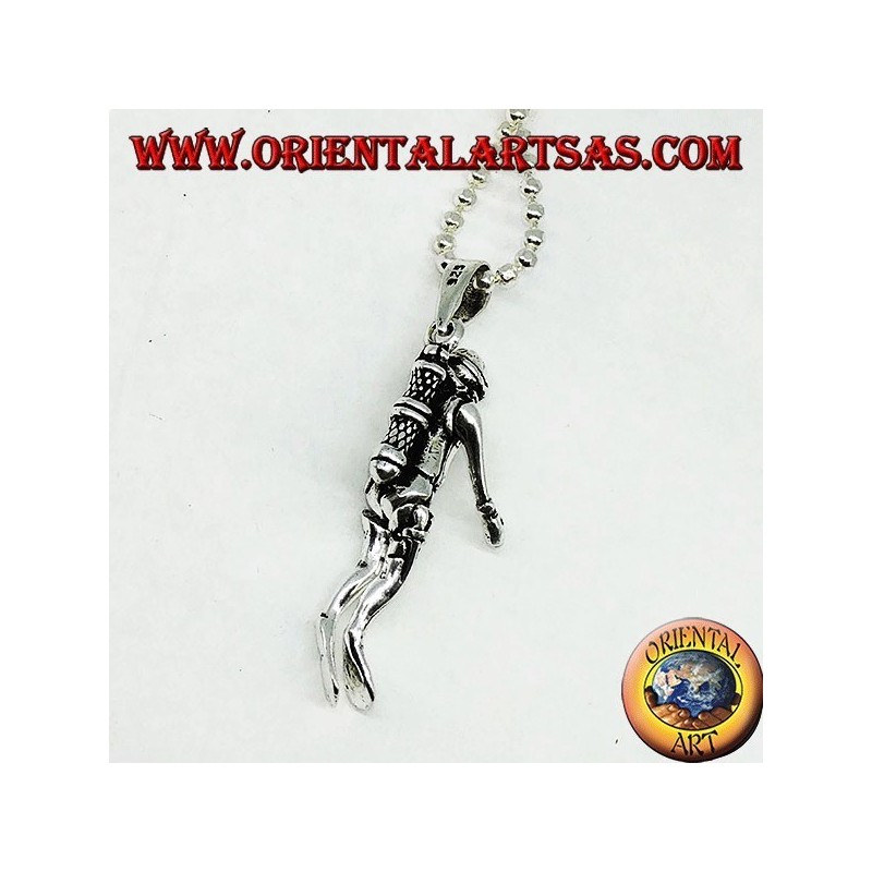 Diver's mobile silver pendant