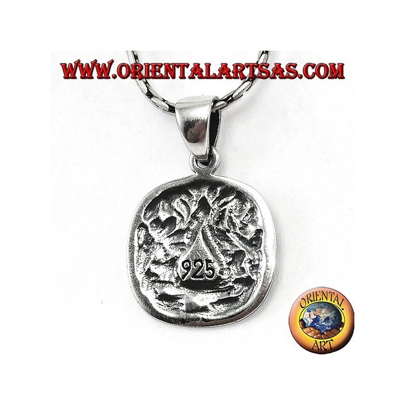 Pendentif en carré d'argent et boussoles superposés, symbole de la franc-maçonnerie