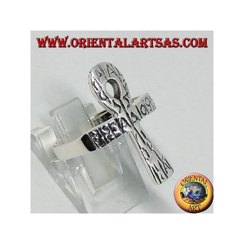 Silberring mit Ankh, Lebensschlüssel oder Ansata-Kreuz