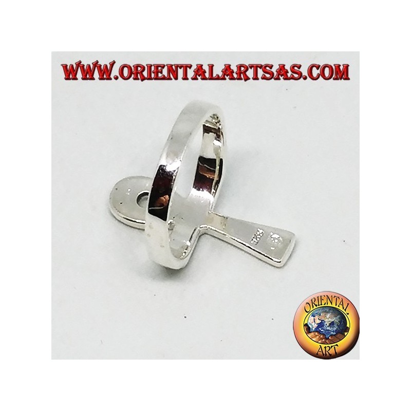 Anillo de plata con ankh, llave de vida o ansata cruz.