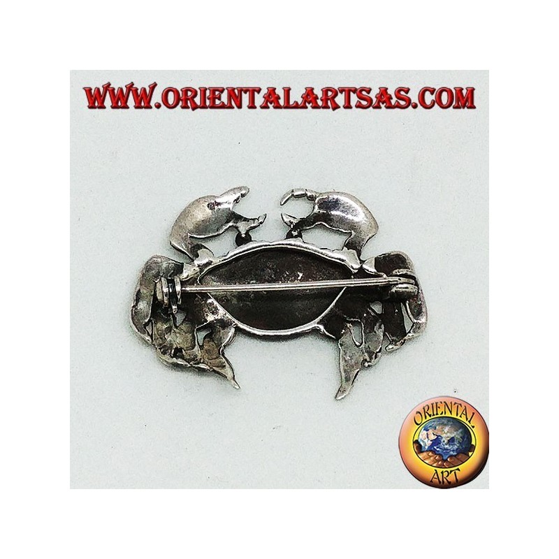 Broche en argent avec marcassites en forme de crabe (grande)