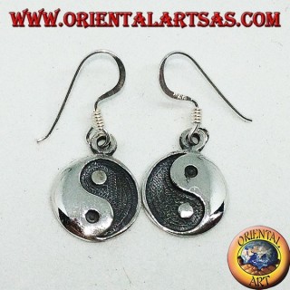 Silver Yin Yang pendant earring, The Taijitu (T'ai Chi T'u)