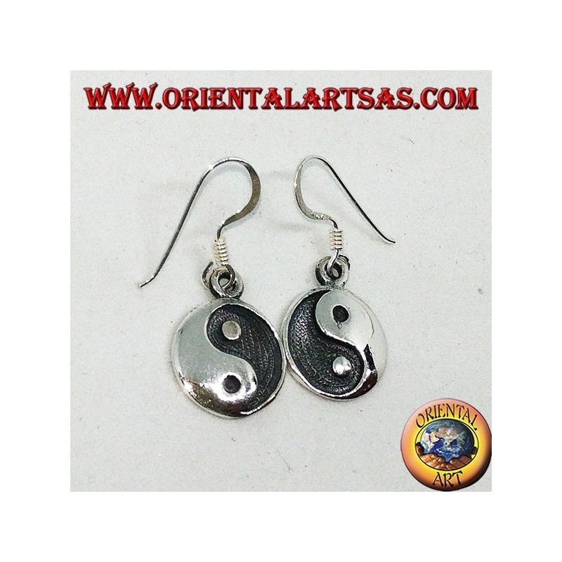 Silver Yin Yang pendant earring, The Taijitu (T'ai Chi T'u)
