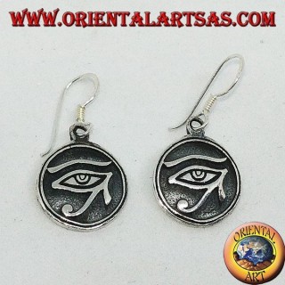 Boucle d'oreille en pendentif en argent de l'oeil de Ra Horus