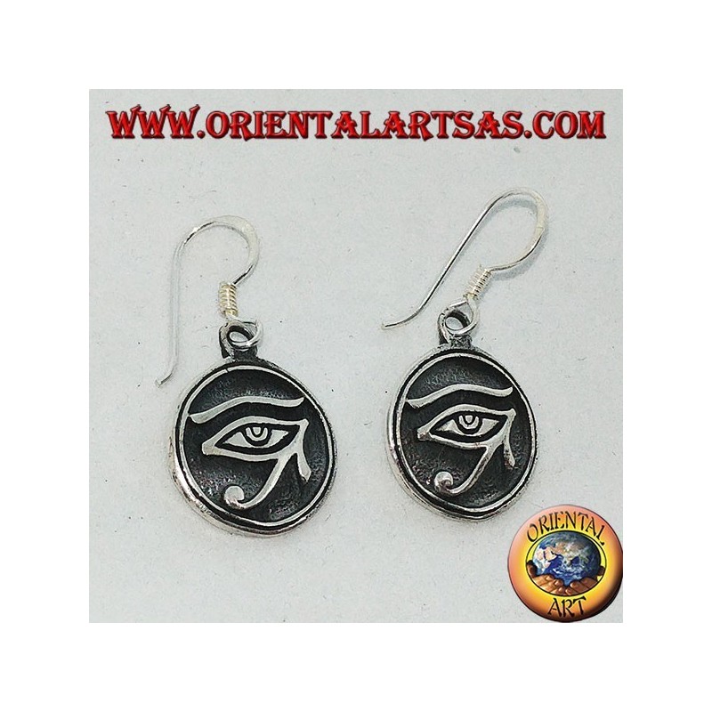Boucle d'oreille en pendentif en argent de l'oeil de Ra Horus