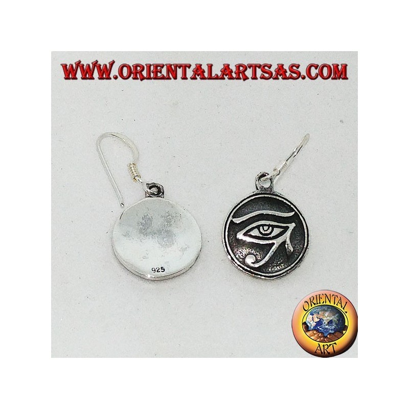 Boucle d'oreille en pendentif en argent de l'oeil de Ra Horus