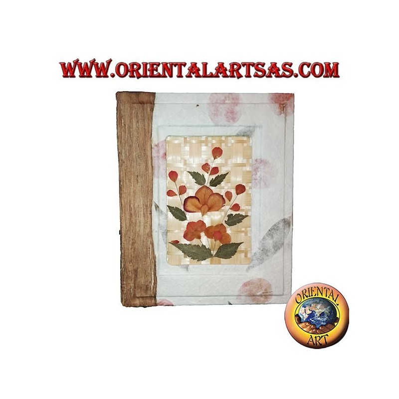 Álbum de fotos en papel de arroz con bajorrelieve de pétalos, 20 cm.