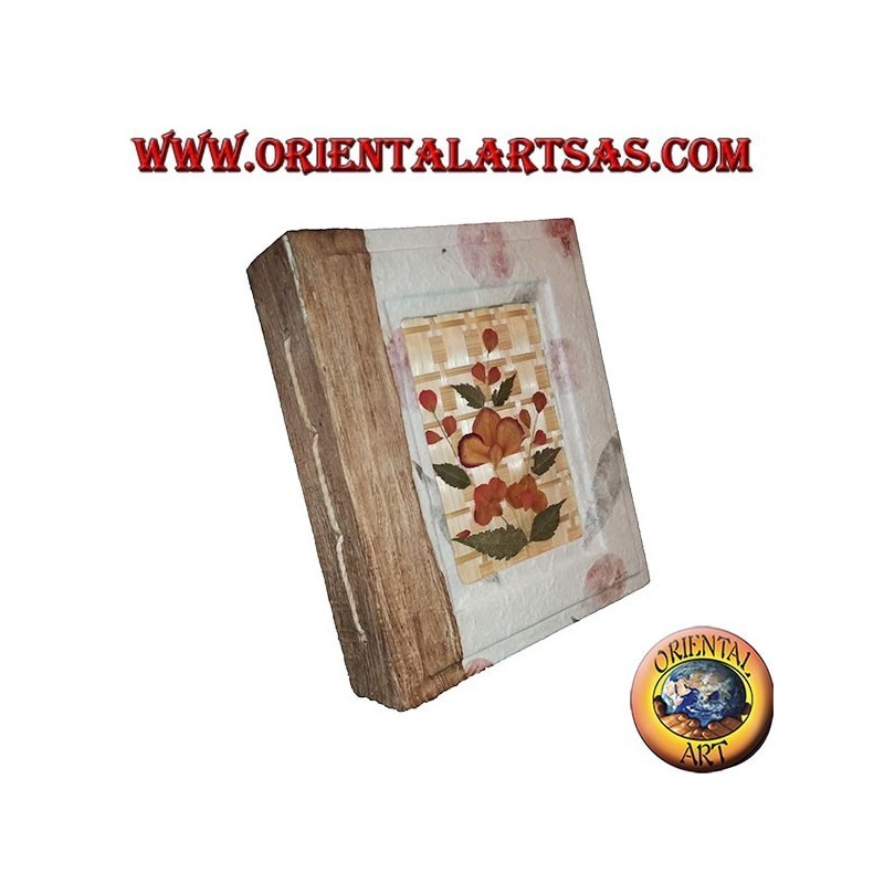 Photo album in rice paper with bas-relief of petals, 20 cm