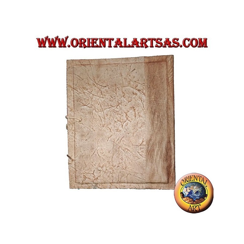 Photo album in tree bark with floral pattern, 20 cm