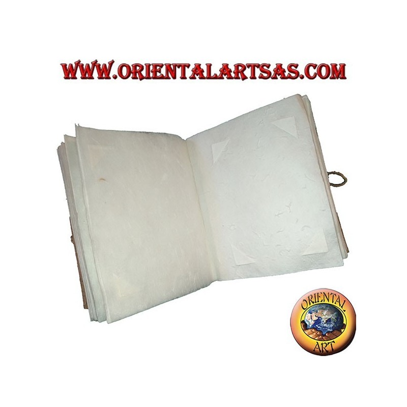 Photo album in tree bark with floral pattern, 20 cm