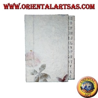 Telephone book in rice paper and flower petals, 12 cm