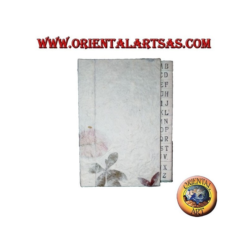Telefonbuch aus Reispapier und Blütenblättern, 12 cm