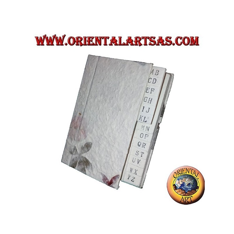 Telephone book in rice paper and flower petals, 12 cm