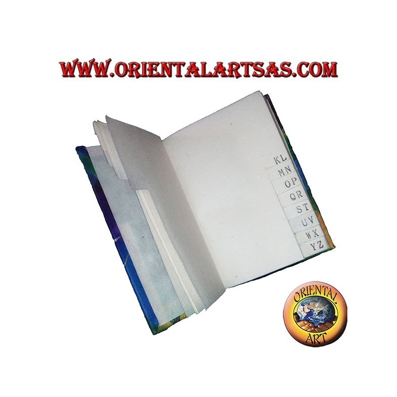 Telefonbuch aus farbigem Reispapier in kalten Farben, 12 cm