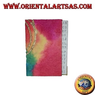 Telephone book in colored rice paper in warm colors, 12 cm