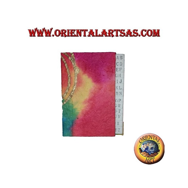 Agenda telefónica en papel de arroz de colores cálidos, 12 cm.