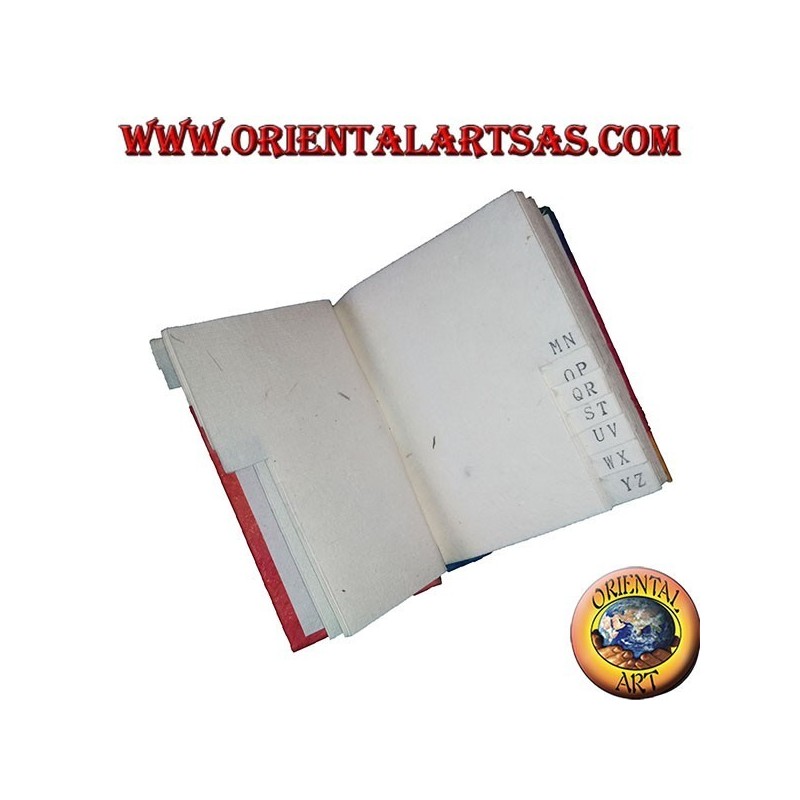 Telephone book in colored rice paper in warm colors, 12 cm