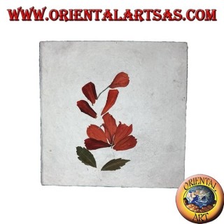 Cahier en papier de riz et pétales de fleurs, 10x10 cm