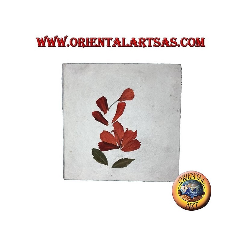 Notebook in rice paper and flower petals, 10x10 cm