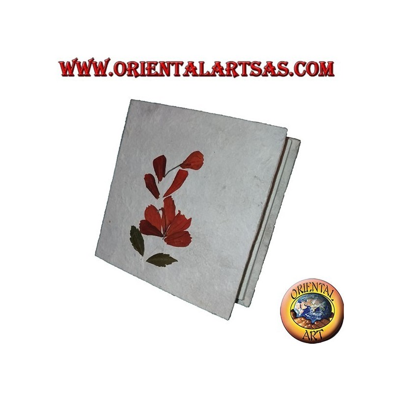 Cahier en papier de riz et pétales de fleurs, 10x10 cm
