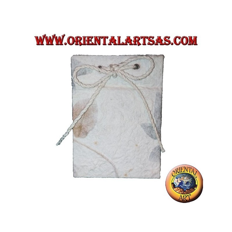 Notebook in rice paper and flower petals with vertical opening, 10 cm