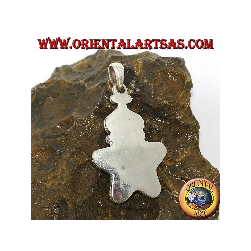 pendentif en argent naturel Turquoise Étoile tibétaine